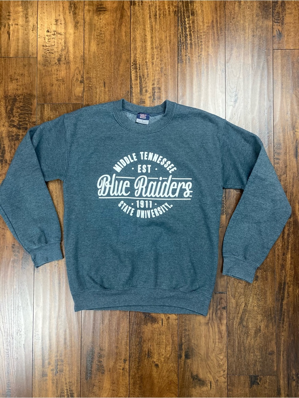 MIDDLE TENNESSEE STATE Crewneck Sweatshirt MV Sport NCAA Blue Raiders Size Small